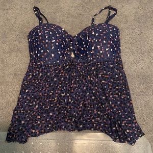 Sheer bottom tankini top